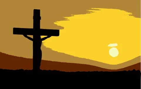 The cross at Calvary. Illustrazione stock