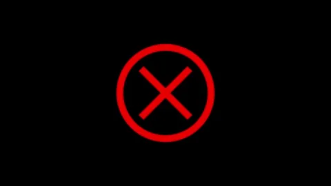 Cross cancel animation error and close video Stock Footage 330523457