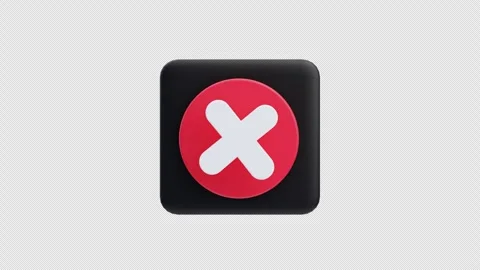 Cross cancel icon 3d animation. Forbidden 3D Animation Stock Footage 319711052