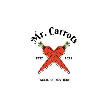 Cross carrots logo design applied for bakery business logo design Stock Illustration