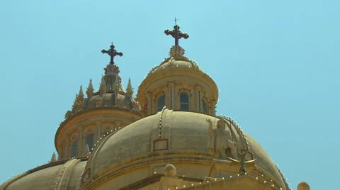 Cross on cathedral dome Stock Footage 57815178