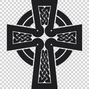 Cross with celtic knots, black Stock Illustration