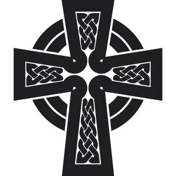 Cross with celtic knots, black Stock Illustration