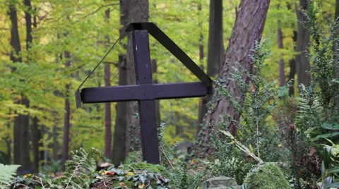 Cross in a cemetery Stock Footage 33751675