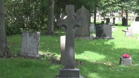 Cross on cemetery Stock Footage 81763778