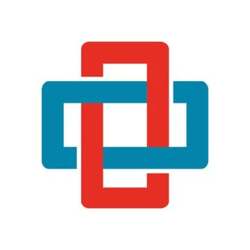 Cross Chain Box Abstract Symbol Stock Illustration