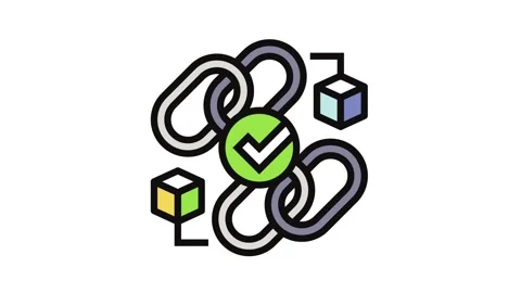 Cross chain compatibility decentralized application color icon animation Stock Footage 326108188