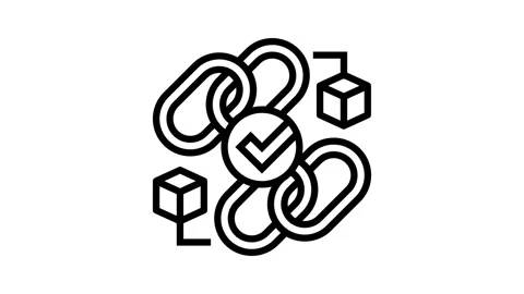 Cross chain compatibility decentralized application line icon animation Stock Footage 326125703