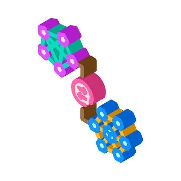 Cross chain compatibility decentralized application isometric icon vector i.. Stock Illustration