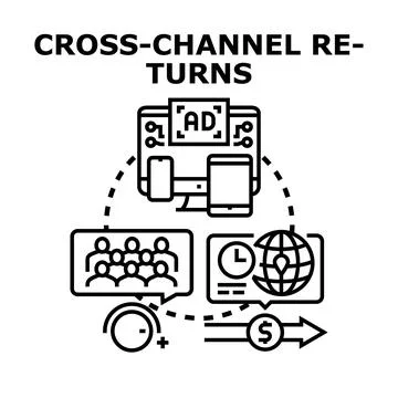Cross channel returns concept vector illustration Stock Illustration