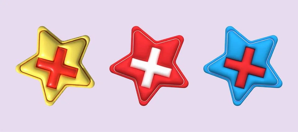 Cross check mark icon button and no or wrong symbol on reject cancel Stock Illustration