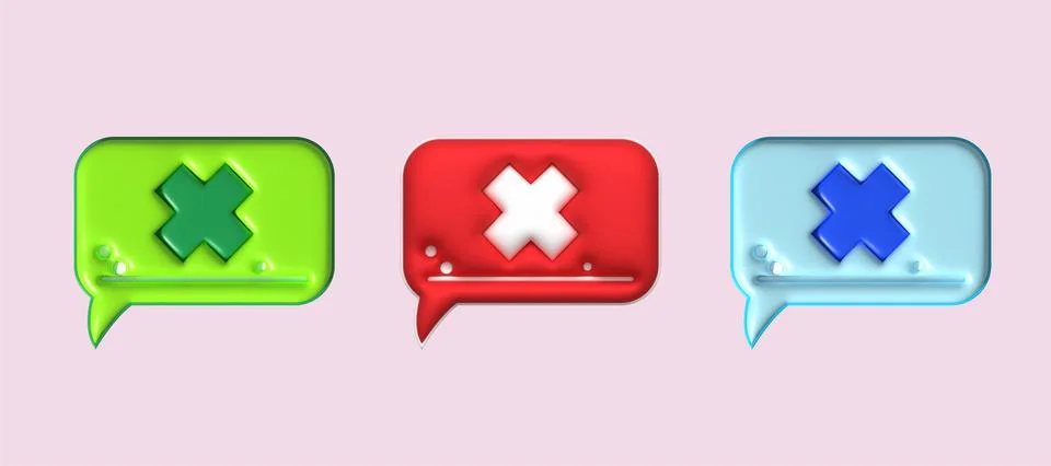 Cross check mark icon button and no or wrong symbol on reject cancel 스톡 일러스트