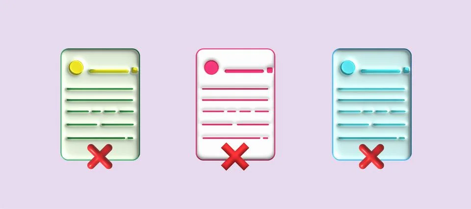 Cross check mark icon button and no or wrong symbol on reject cancel Stock Illustration