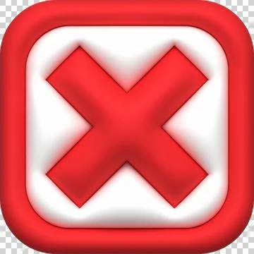 Cross check mark icon button and no or wrong symbol on reject cancel Stock Illustration