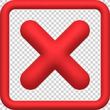 Cross check mark icon button and no or wrong symbol on reject cancel Stock Illustration
