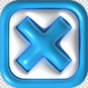 Cross check mark icon button and no or wrong symbol on reject cancel Illustrazione stock