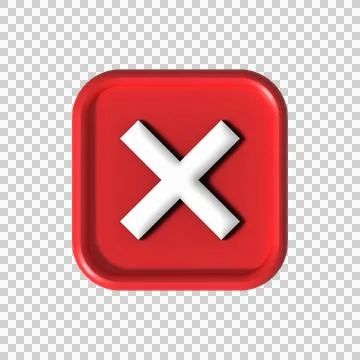 Cross check mark icon button and no or wrong symbol on reject cancel Stock Illustration