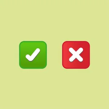 Cross Check Mark Symbol Set Stock Illustration