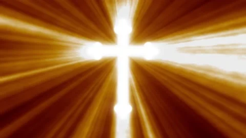 Cross of christ with ray beams Stock Footage 212075637
