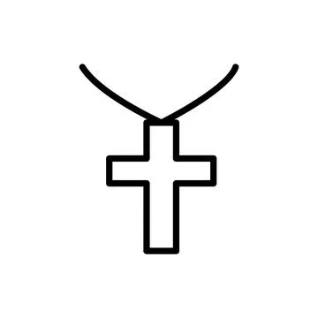 Cross Christianity icon. Simple line vector elements of religious holiday for ui Illustrazione stock