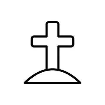Cross Christianity icon. Simple line vector elements of religious holiday for ui イラスト素材