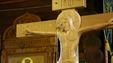 Cross in the church Stock Footage 40672528