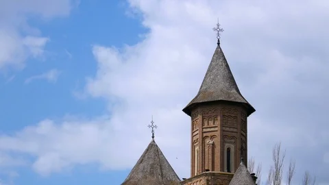 Cross On A Church Rooftop Stock-Footage 88414231