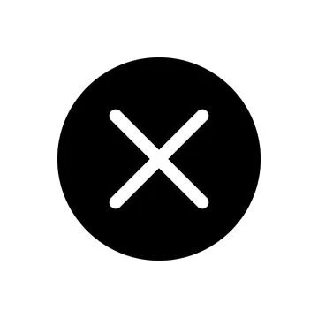 Cross in circle black glyph ui icon Stock Illustration
