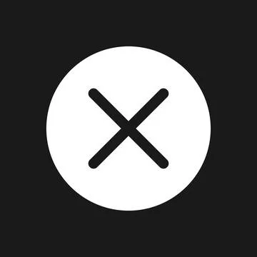 Cross in circle dark mode glyph ui icon Stock-Illustration