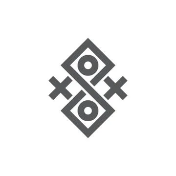 Cross circle game square geometric line art logo Stock-Illustration