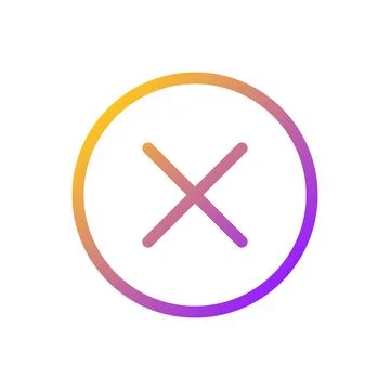Cross in circle pixel perfect gradient linear ui icon 库存插图
