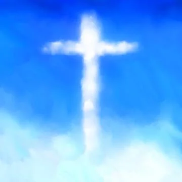 Cross from clouds Иллюстрация