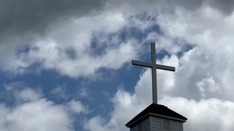 Cross with cloudy back ground Stock Footage 282228297