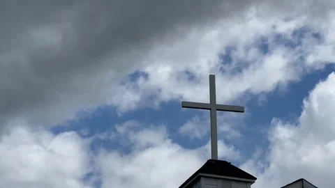 Cross with cloudy sky back ground Video stock 282228298