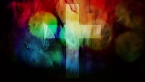 Cross Colorful Textured Easter Motion Stock Footage 203788977