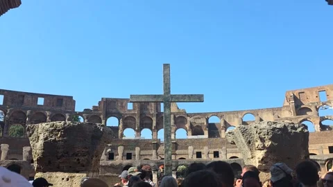 Cross in the Colosseum Stock Footage 346641375