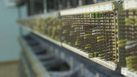 Cross contacts at old telephone dial station Stock Footage 73041672