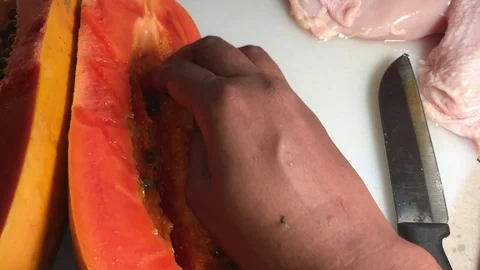Cross contamination of food Stock Footage 121032729