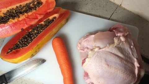 Cross contamination of food Stock Footage 121038508