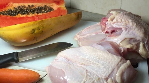 Cross contamination of food Stock Footage 121040580
