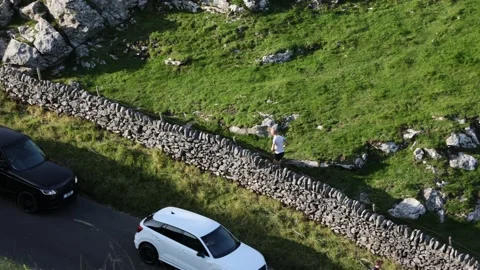 Cross country runner in Peak District Derbyshire UK Stock Footage 169453752