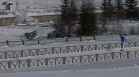 Cross country skiing 02 Stock Footage