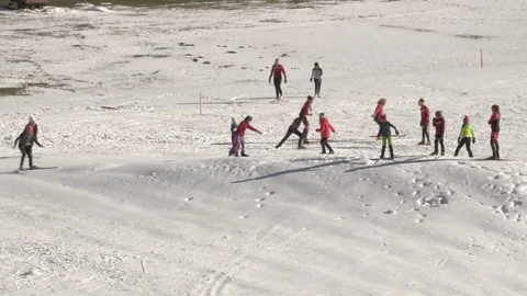 Cross-Country skiing Course Video stock 82601971