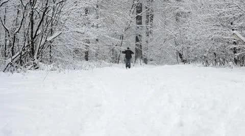 Cross-country skiing Stock Footage