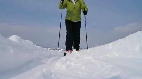 Cross-country skiing Stock Footage 20543555