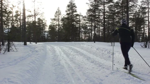 Cross Country Skiing Stock Footage 47077113
