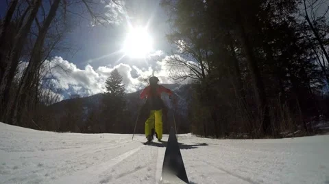 Cross-country skiing Stock Footage 48653231