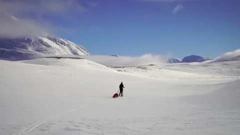 Cross country skiing Stock Footage 133435325