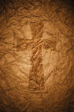 Cross In Crinkled Background Foto stock