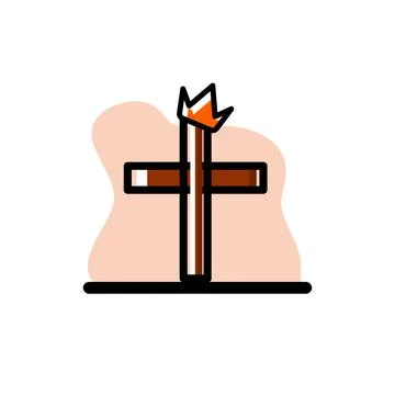 Cross Crown Conceptual Icon Vector Design Illustration Illustrazione stock